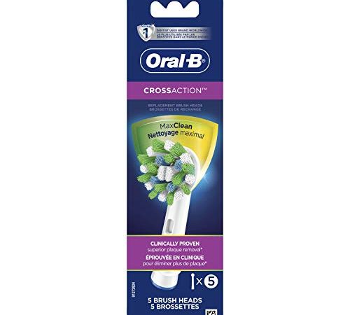 Oral-B CrossAction MaxClean Electric Toothbrush Replacement Brush Heads Refill, 5 Count